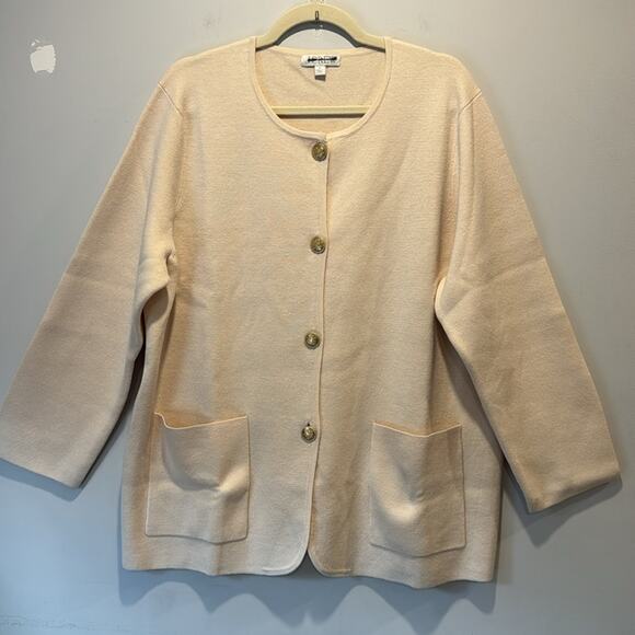NWOT J. Crew Wool Blend Giselle Sweater Blazer Button Down Cardigan Beige BO154 - Picture 2 of 14
